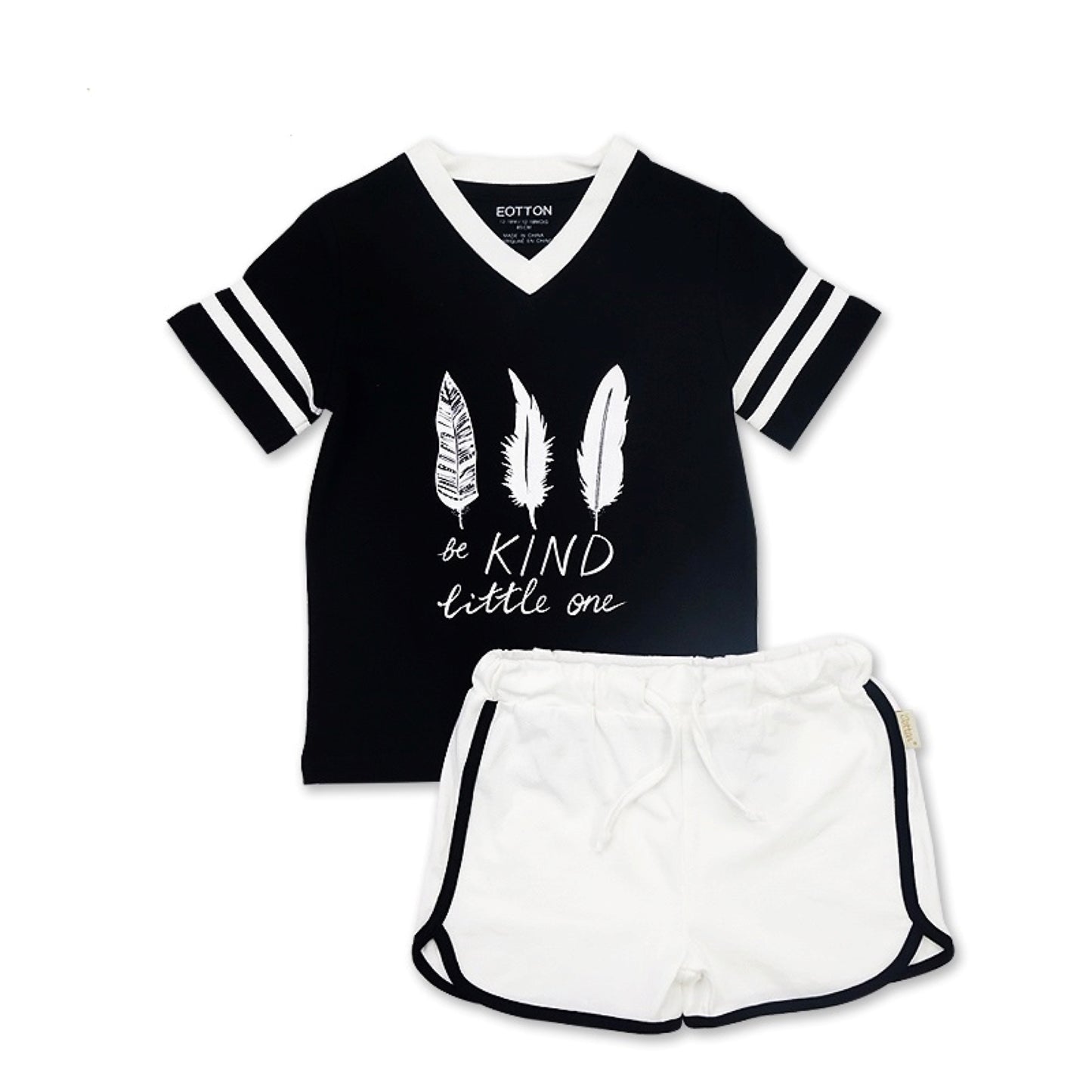 Shorts & Top Sets: Organic Summer Clothes for Newborn - Black & White Theme - Eotton Canada