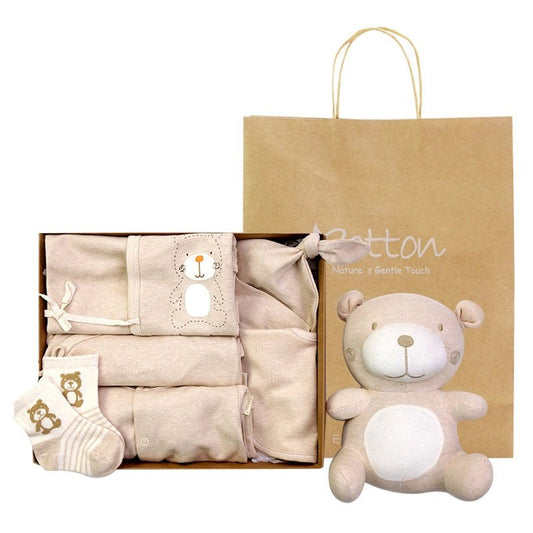 Premium Organic Cotton Baby Gifts - Teddy Bear, Giraffe, and Little Lion Sets
