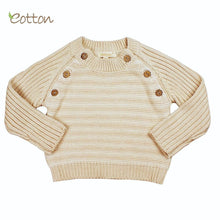Load image into Gallery viewer, Organic Baby Cable Knit Sweater Stripes Top | Unisex Baby Clothes - EottonCanada
