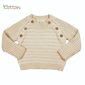 Organic Baby Cable Knit Sweater Stripes Top | Unisex Baby Clothes - EottonCanada