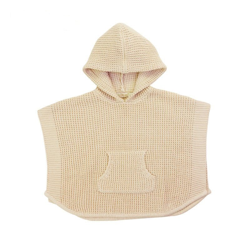 Newborn Poncho: Organic Cable Knit Sweater Newborn Cloak | Eotton Canada