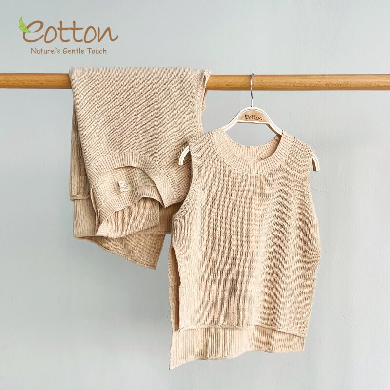 Oversized Knit Baby Sweater Muscle Tee