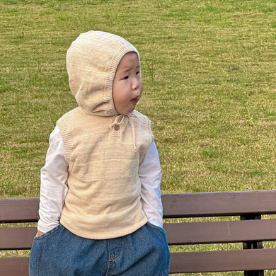 Organic Cable Knit Baby Sweater Vest with Hood - Four Seasons Stylish Knitwear | Eotton Canada