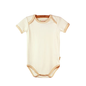 Affordable Organic Cotton Baby Short Sleeve Bodysuits | cream white - EottonCanada