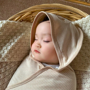 Hooded Organic Cotton Newborn Swaddle Blanket | Eotton Canada