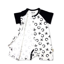 Load image into Gallery viewer, Organic Cotton Short Sleeve Romper - Black &amp; White Theme - EottonCanada

