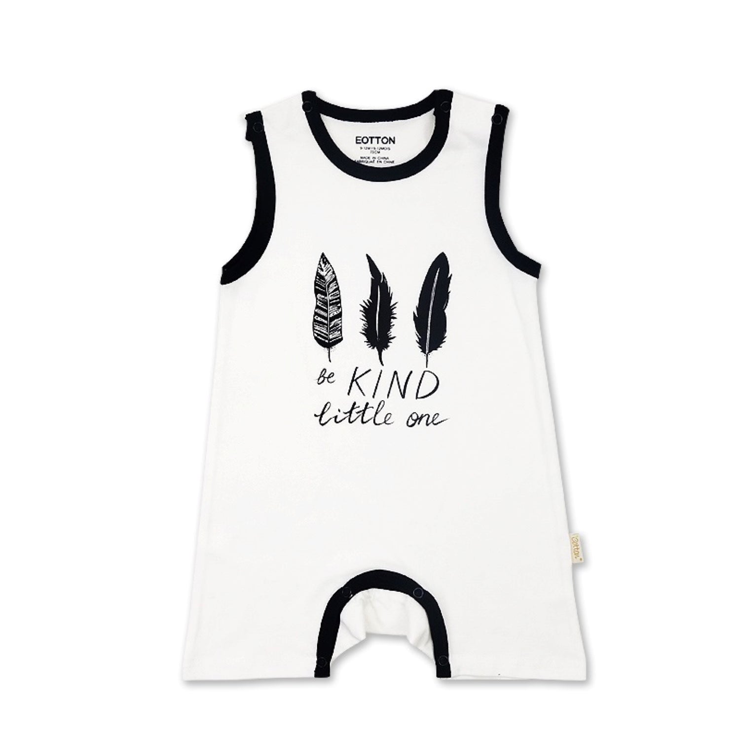 Organic Tank Rompers: Stylish Summer Baby Clothing Black & White | Eotton Canada