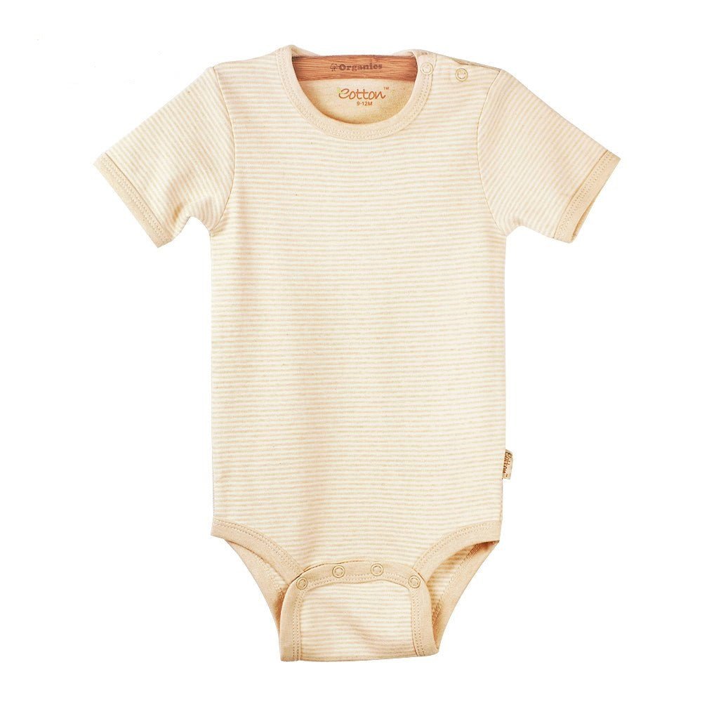Organic Cotton Short Sleeve Baby Bodysuits - Shoulder Snap