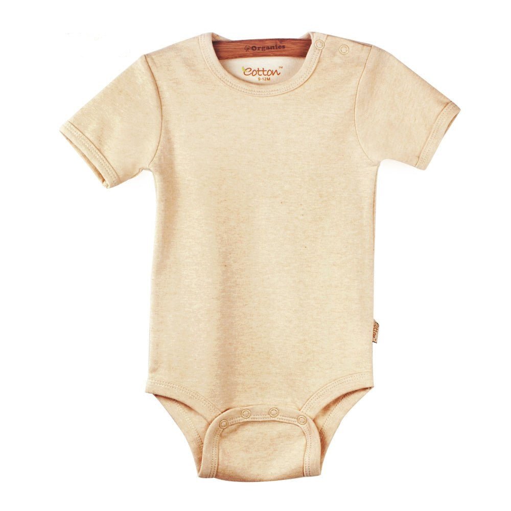 Organic Cotton Short Sleeve Baby Bodysuits - Shoulder Snap