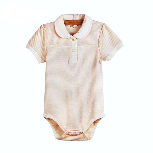 Organic Cotton Baby Girl Short Sleeve Bodysuit | Infant Onesies with Round Collar - EottonCanada