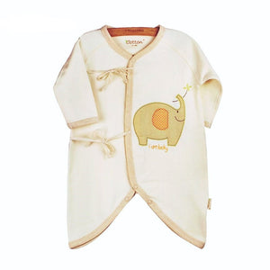 organic cotton baby kimono style romper, elephant - EottonCanada