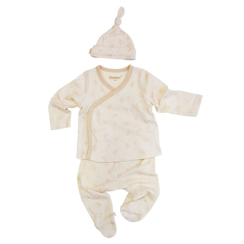 Organic Baby Clothes: Layettes For Newborns - Kimono Top, Footie Pant, Bonnet - EottonCanada
