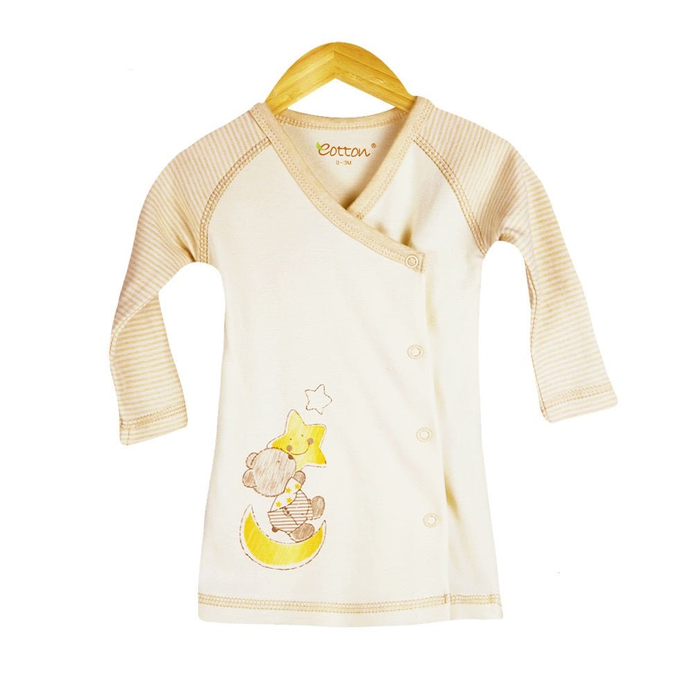 Organic Cotton Baby Long Sleeve Kimono Baby Star T-shirt - EottonCanada