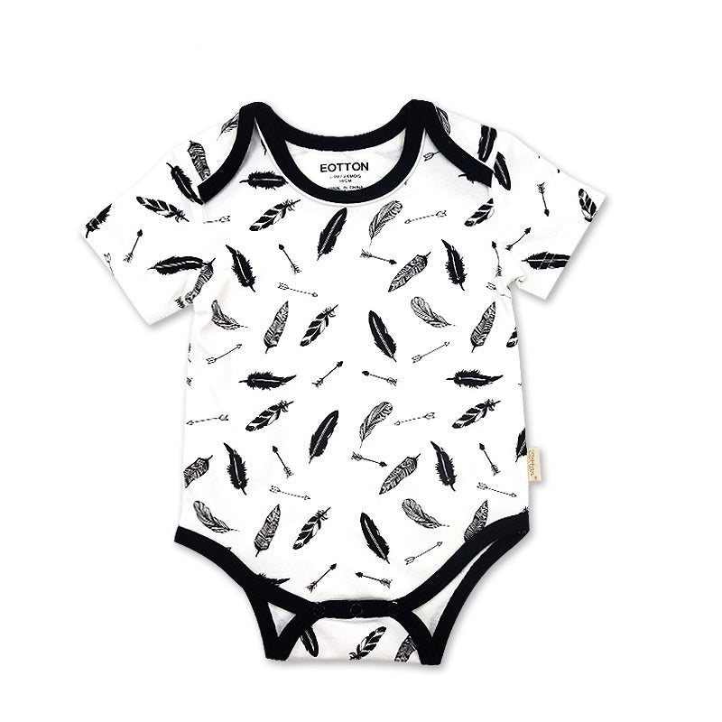 Gender Neutral Baby Clothes: Organic Infant Onesie - Black & White Theme - EottonCanada
