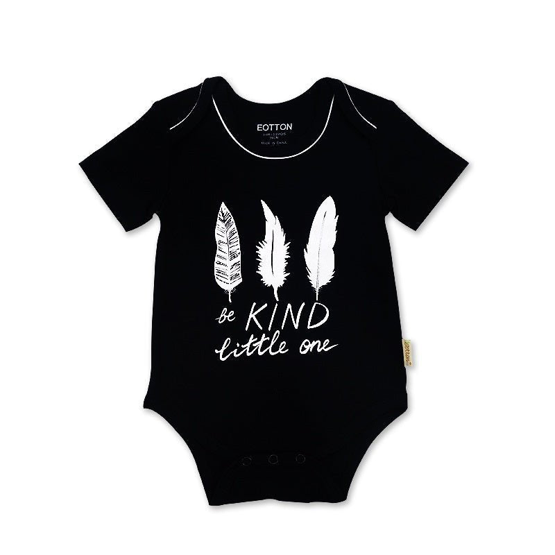 Gender Neutral Baby Clothes: Organic Infant Onesie - Black & White Theme - EottonCanada