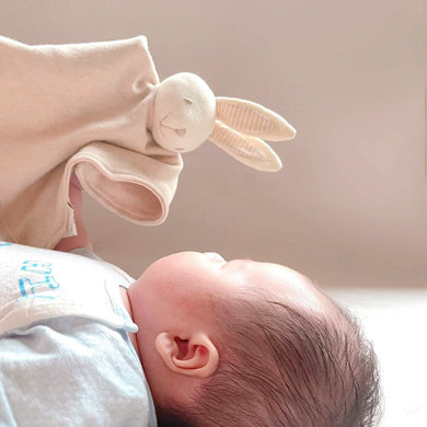 Organic Bunny Newborn Rattle - Soft and Safe Infant Toy