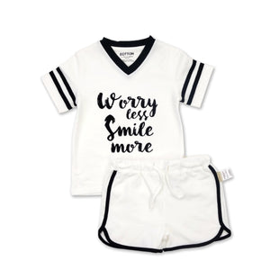 Eotton Black & White Organic Cotton Baby Sport T-Shirt and Shorts Suit - EottonCanada