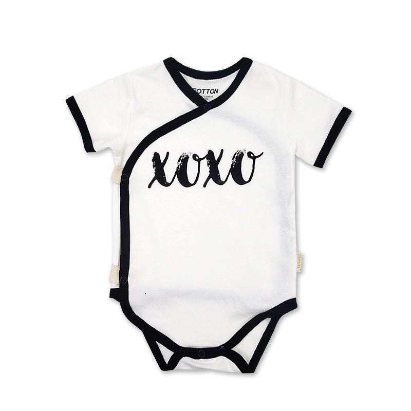 Modern gender-neutral summer baby clothes in organic cotton and spandex 