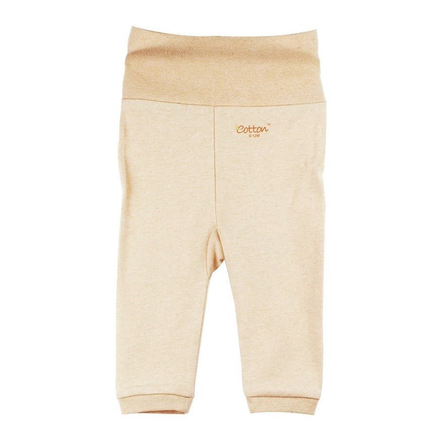 High waist newborn pants showcasing the ultra soft extended fold over belly band cuff.