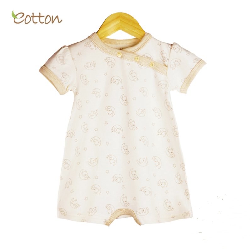 cloud soft organic baby summer onesie with full gound print
