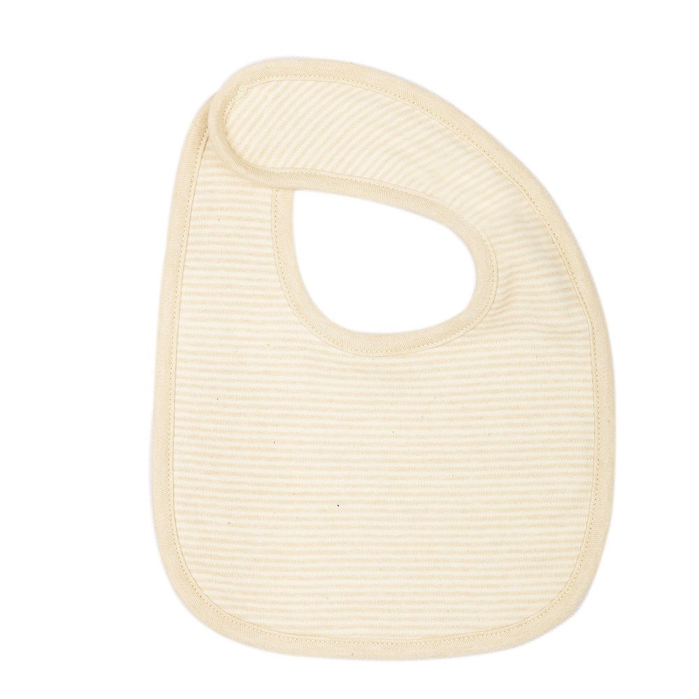 organic baby bib in strip pattern 