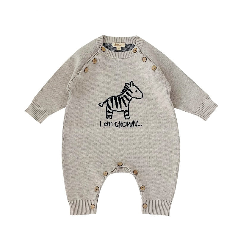 Fine Cable Knit Baby Romper