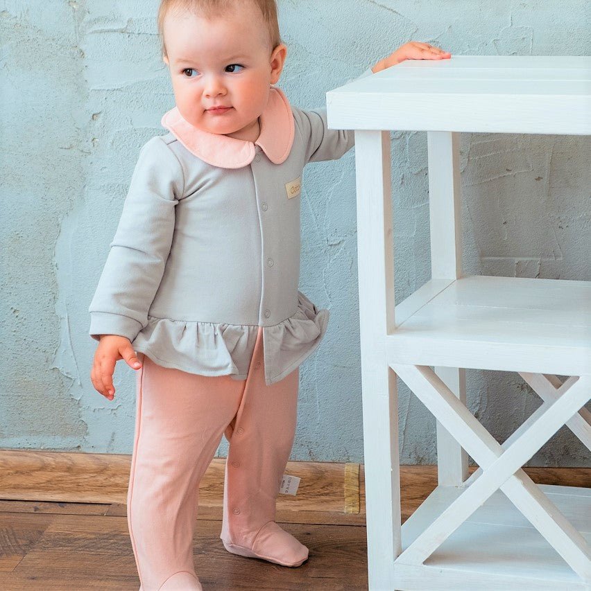Organic Cotton Baby Clothes Girl Romper | Ruffle Jumpsuit 