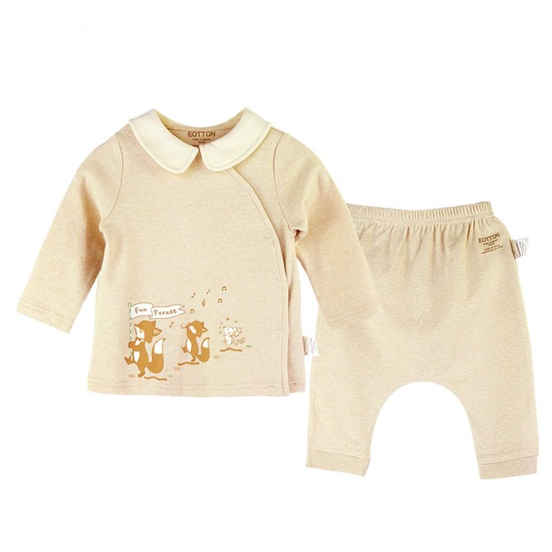 Peter Pan Collar Baby Girl Play Suit – Certified Organic Wrap Top & Pants Set