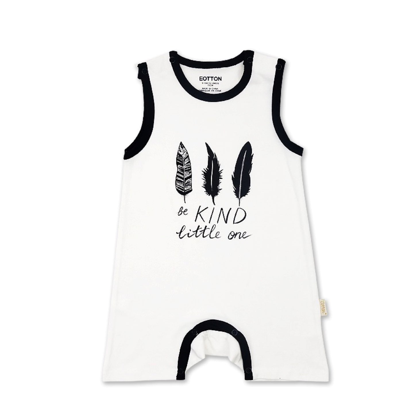 Organic Baby Tank Romper | High Contrast Newborn Jumpsuit | Eotton Canada