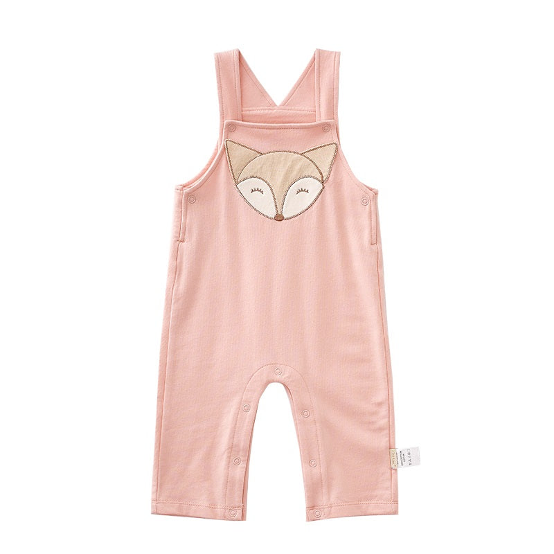 organic cotton overall light pink dungarees for baby girl | Eotton Canada