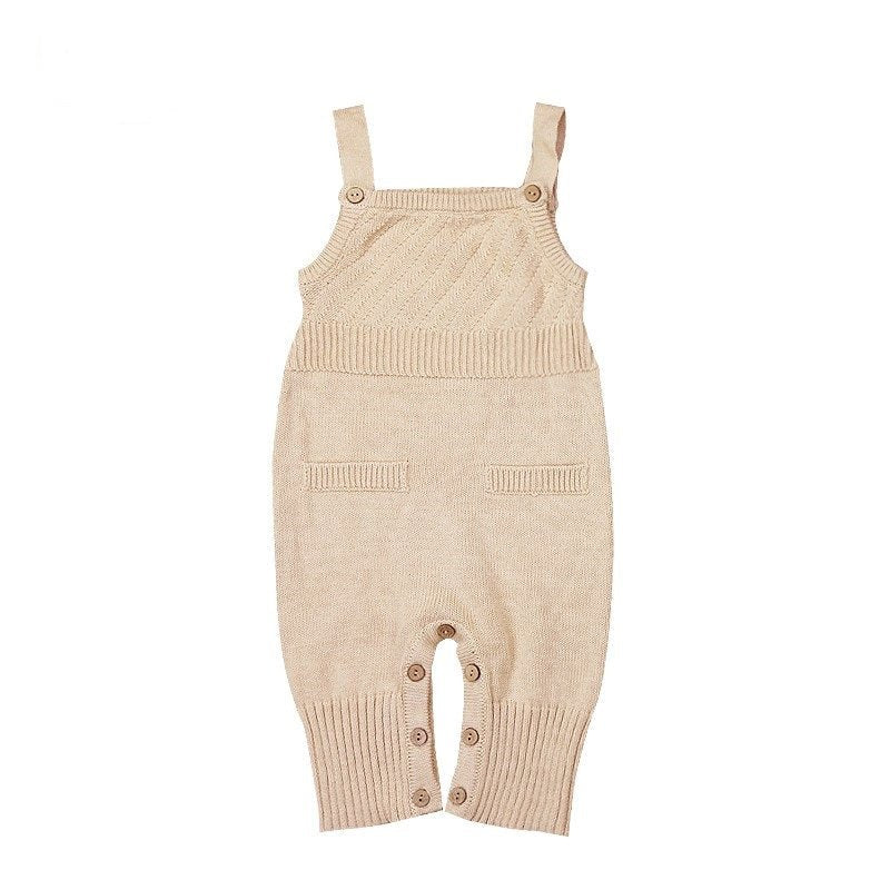 Chemical free undyed organic cotton strap romper | Eotton Canada