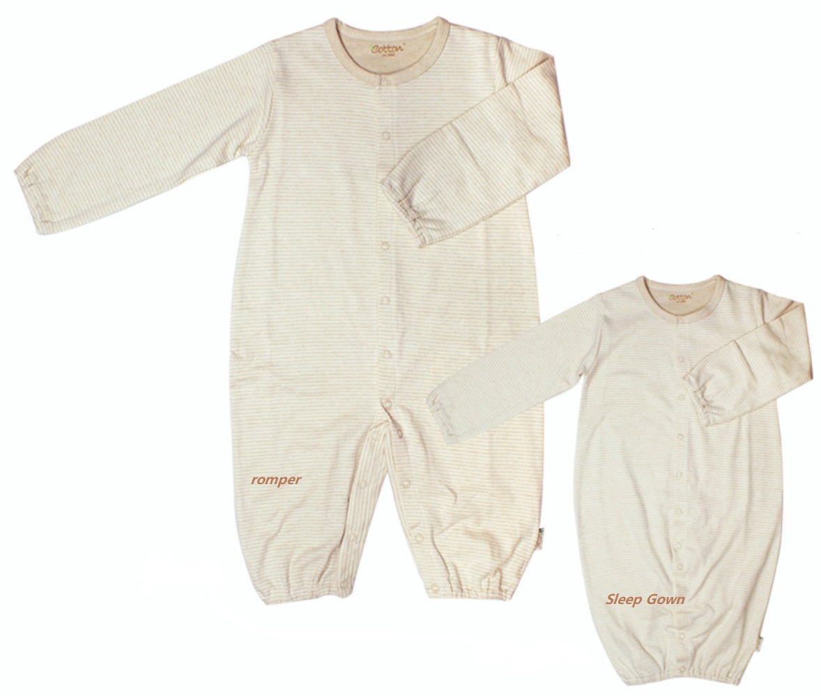 organic infant sleep gown to romper transformation guide | Eotton