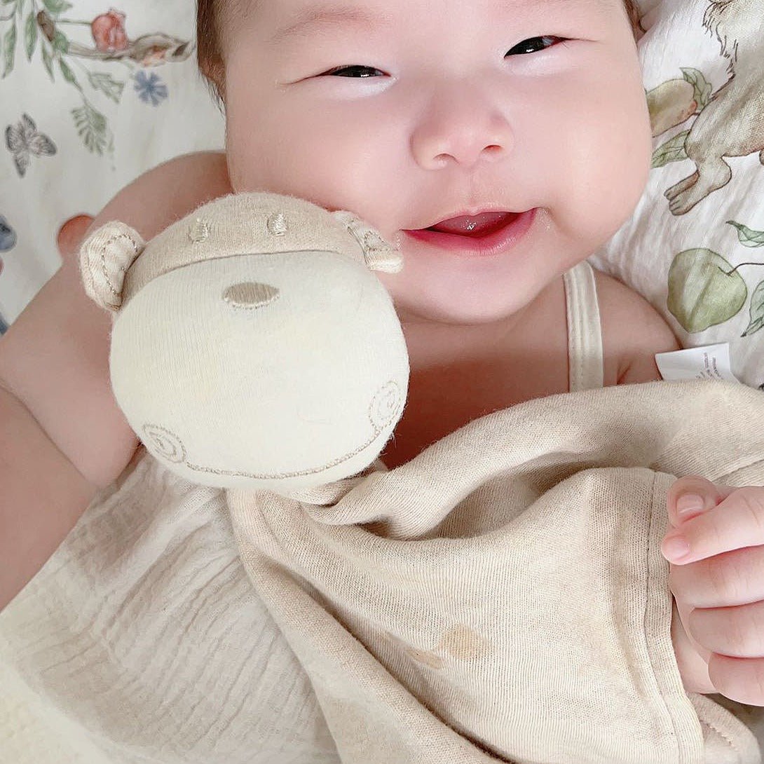 Newborn Soothing Toy | Organic Monkey Lovey | Eotton Canada