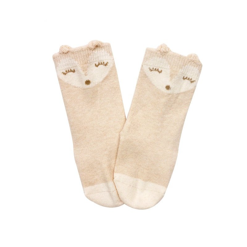 Organic Newborn Socks with Fox Design | Eotton Canada