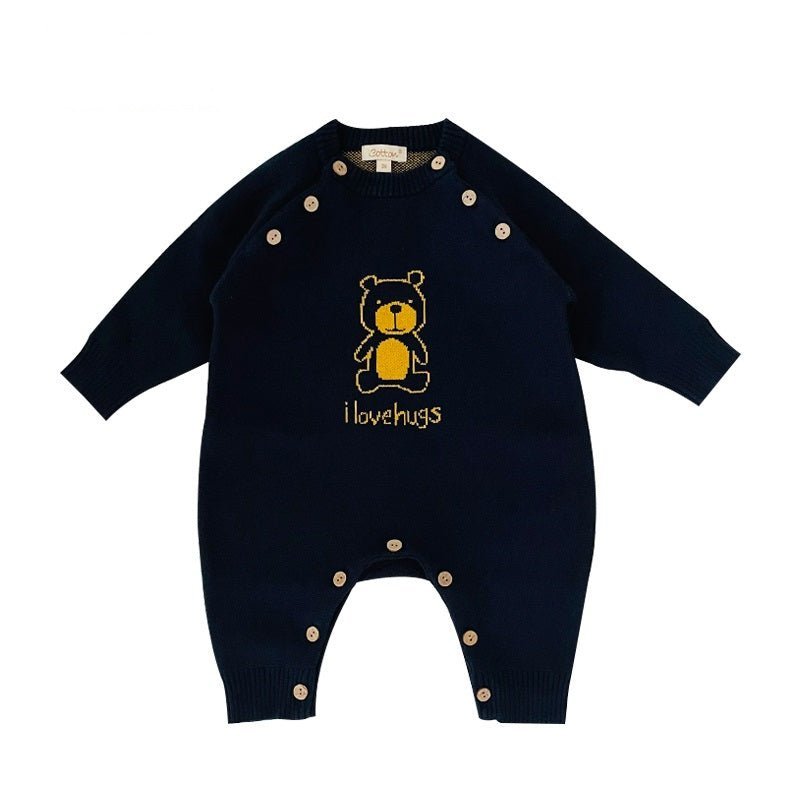 Organic Cable Knit Sweater Oversized Jumpsuit - Teddy Bear 