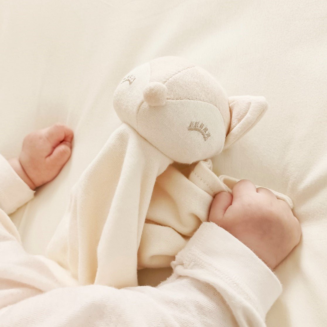 sensory baby lovey organic fox stuffed animal blanket for infants | Eotton Canada