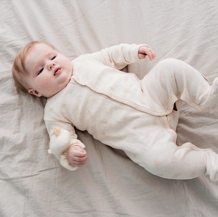 soft organic baby sleeper footed jumpsuit