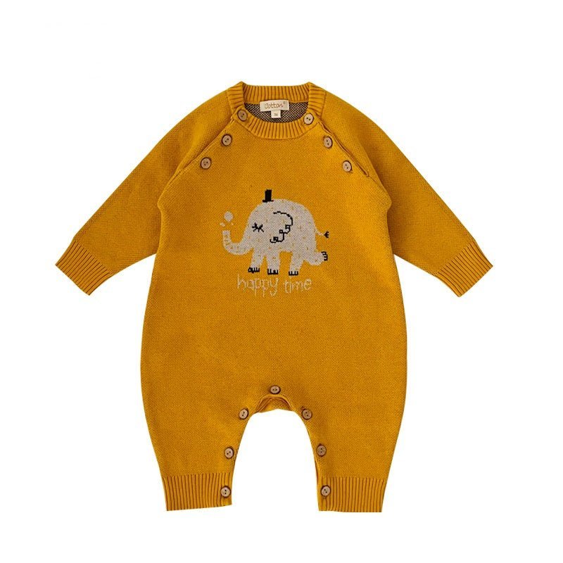 organic cotton chunky knit baby romper