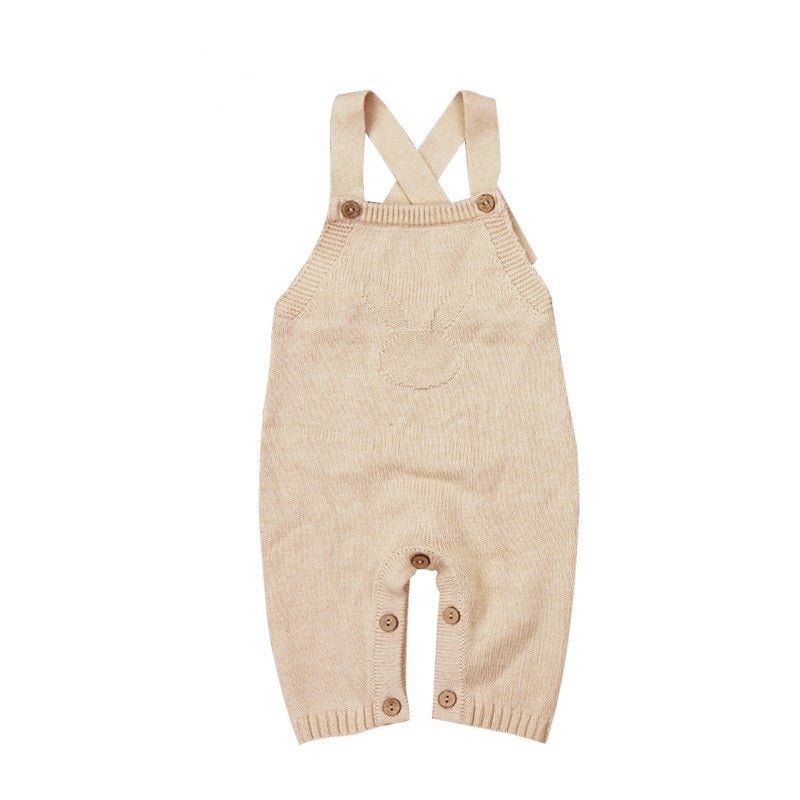 Chemical free undyed organic cotton strap romper for babies with eczema | Eotton Canada