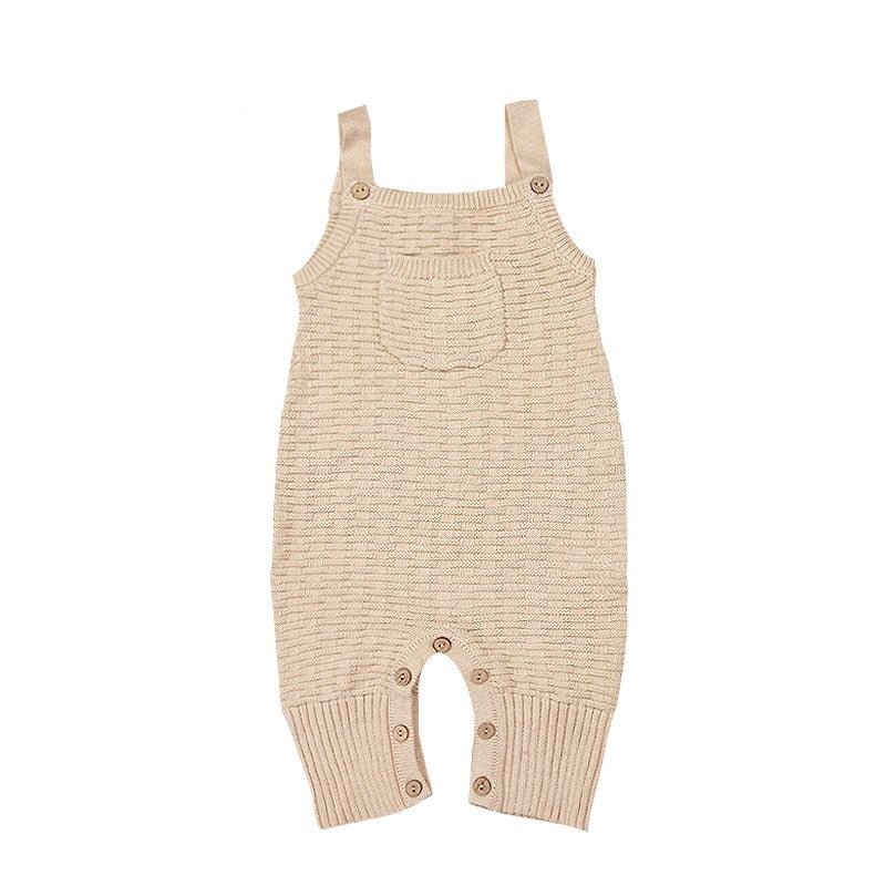 Chemical free undyed organic cotton strap romper | Eotton Canada