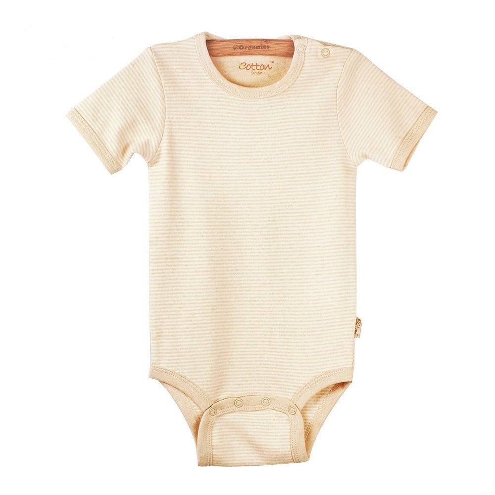 Organic baby short sleeve bodysuit with leak-prevention wide-crotch design | Eotton Canada